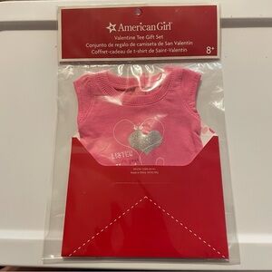 American Girl Pink Tee with Silver Heart